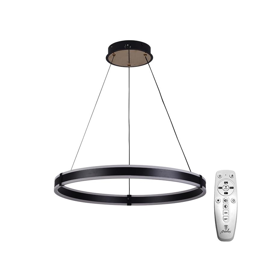 Brilagi - диммируемая LED-люстра на тросе CIRCLE LED/85W/230V 3000-6500K Ø 60 см, черный/золотой + пульт дистанционного управления