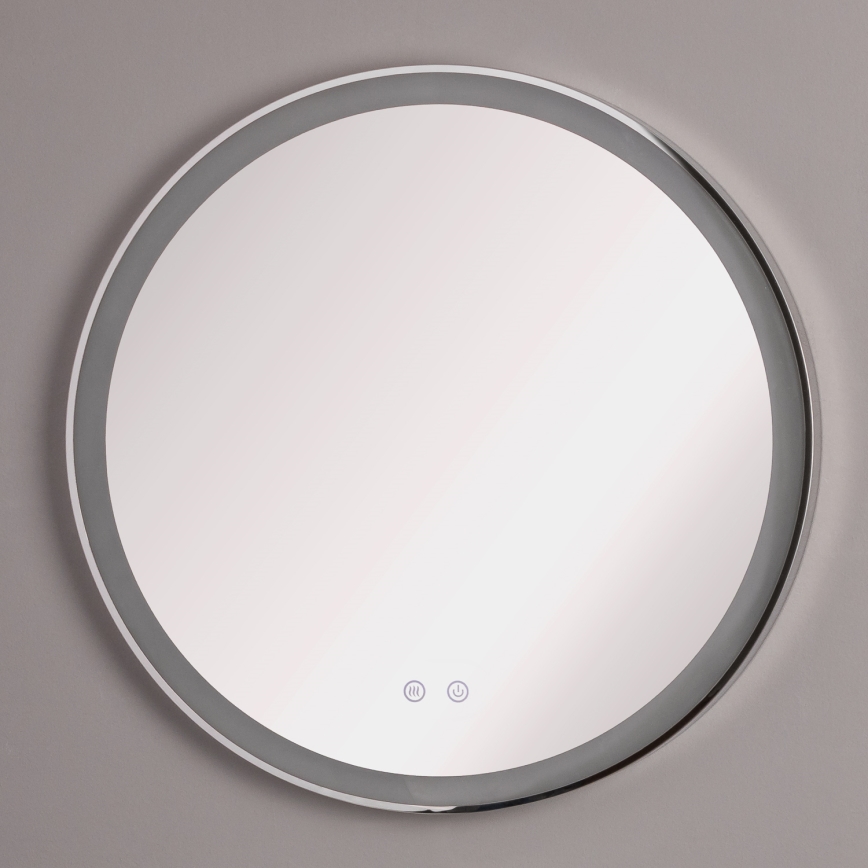 Brilagi - LED-диммируемое зеркало для ванной с подогревом и подсветкой ALU PRO LED/18W/230V Ø 60 см 3000/4000/6500K IP44 глянцевый хром CRI 90