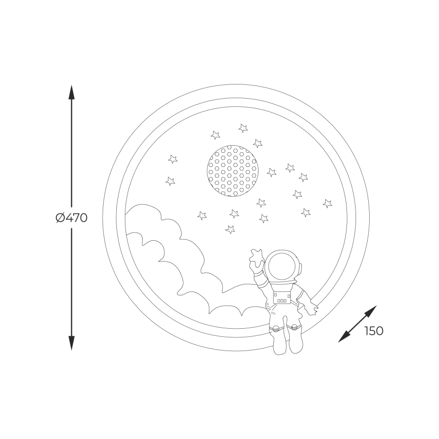 Brilagi - Диммируемый светодиодный детский потолочный светильник LED/42W/230V 3000/5700K астронавт