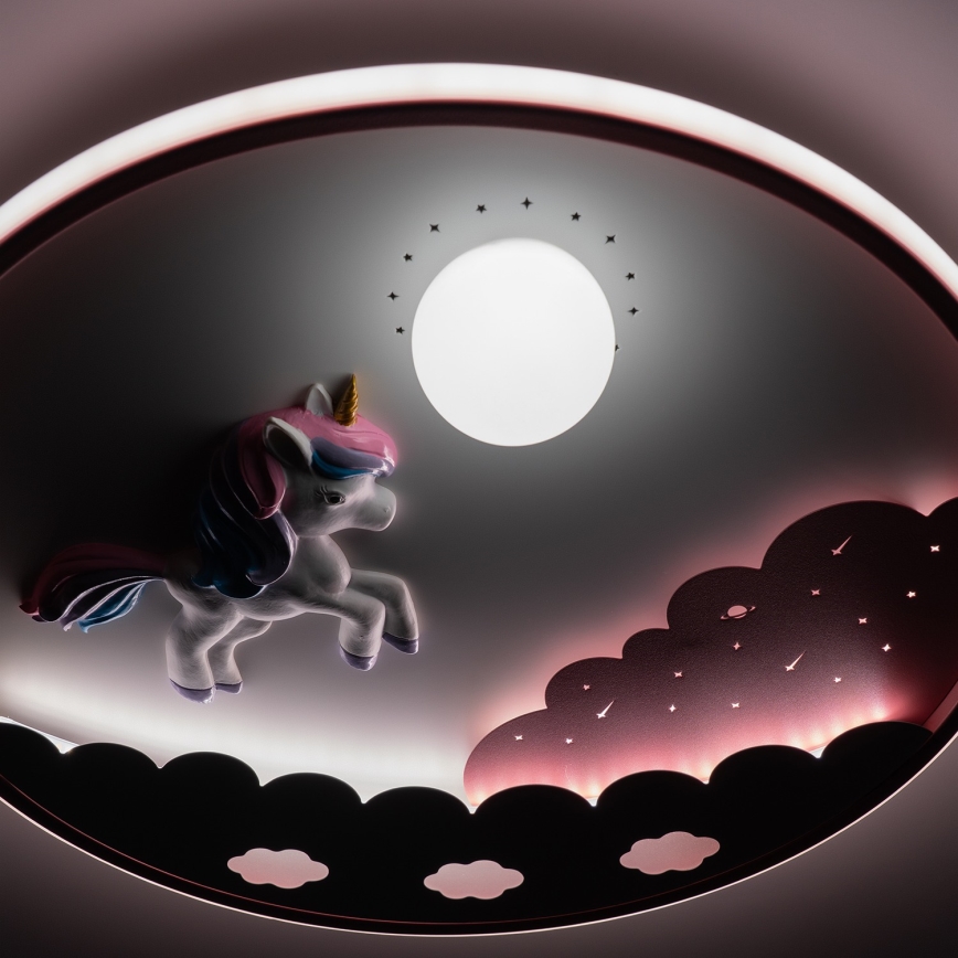 Brilagi - Диммируемый LED потолочный светильник для детской UNICORN, 68 Вт/230 В, 3000–6000 К, диаметр 49 см + пульт дистанционного управления