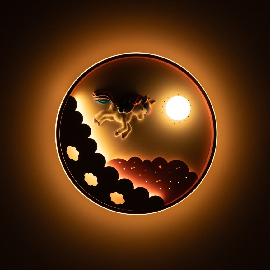 Brilagi - Диммируемый LED потолочный светильник для детской UNICORN, 68 Вт/230 В, 3000–6000 К, диаметр 49 см + пульт дистанционного управления