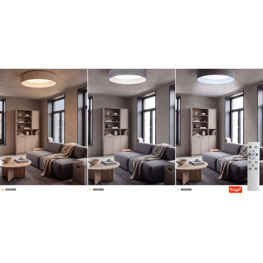 Brilagi - LED диммируемый потолочный светильник VELVET SMARTIX STARS LED/36W/230V 3000-6000K диаметр 55 см серый Wi-Fi Tuya Beacon + пульт дистанционного управления