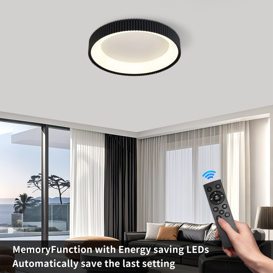Brilagi - LED Диммируемый потолочный светильник FALCON MODERN LED/30W/230V 3000-6500K диам. 40 cm черный + пульт дистанционного управления