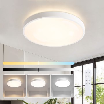 Brilagi - LED диммируемый потолочный светильник GLASS POOL DOUBLE LED/48W/230V 3000-6000K 40 cm белый + дистанционное управление