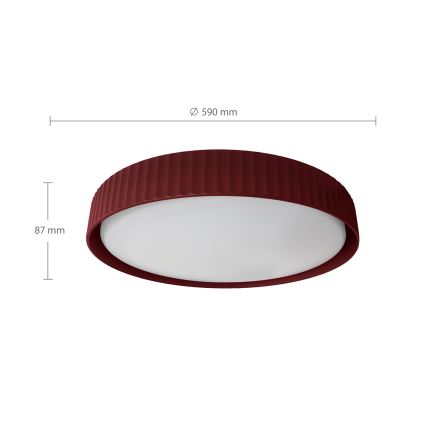 Brilagi - диммируемый светодиодный потолочный светильник LUCIA LED/60W/230V 3000-6500K, диаметр 59 cm, красный + пульт дистанционного управления