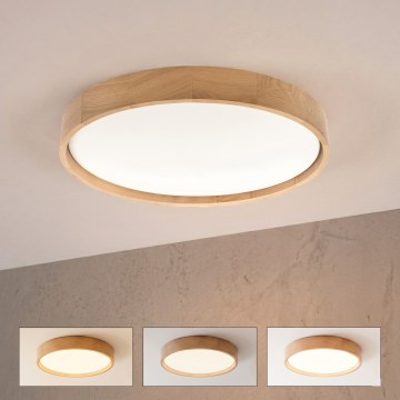Brilagi - LED диммируемый потолочный светильник MANAROLA REMOTE LED/36W/230V 3000-6500K, диаметр 51 см, дуб + пульт дистанционного управления