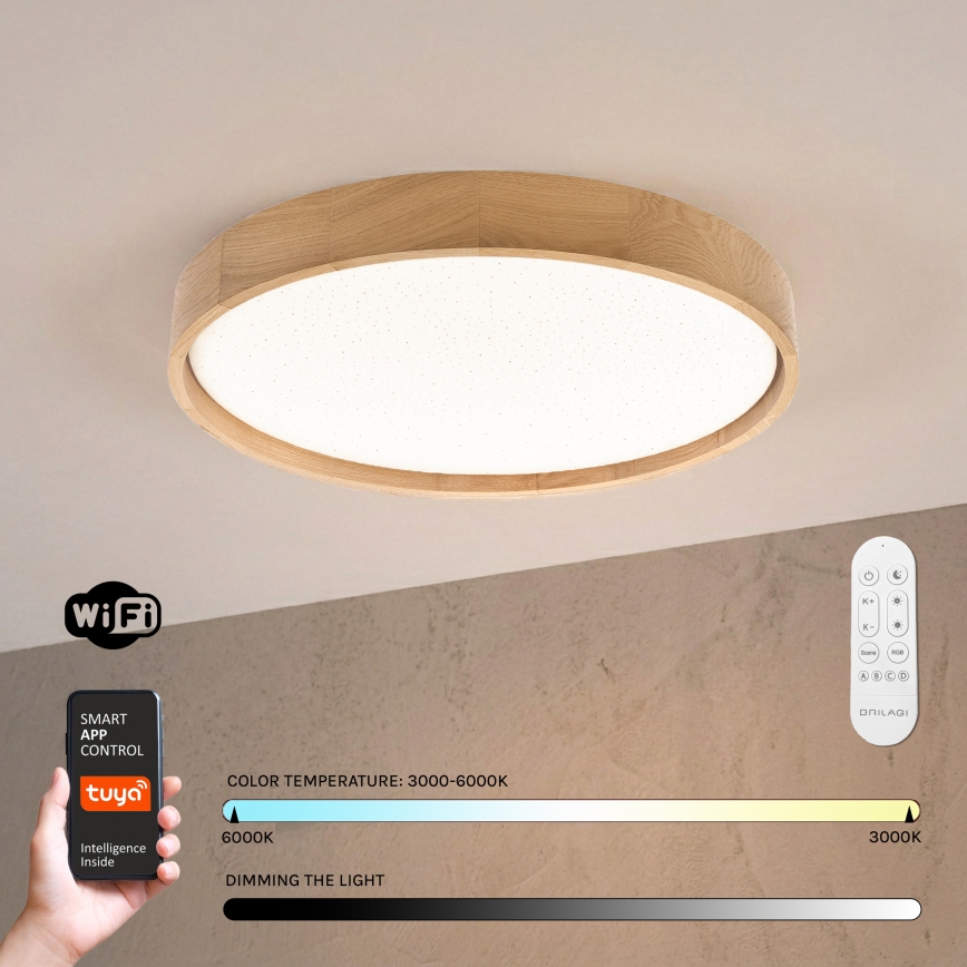 BRILAGI - Диммируемый потолочный светильник MANAROLA SMART STARS LED, 36 Вт / 230 В, 3000–6000 К, Wi‑Fi (Tuya Beacon), диаметр 51 см + пульт дистанционного управления
