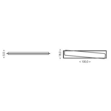 BRILAGI - диммируемый светодиодный потолочный светильник OUTLINE LED/90W/230V 3000-6000K 18x100 см белый/черный + пульт дистанционного управления