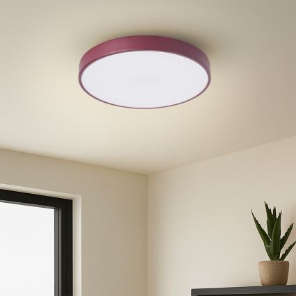 Brilagi - Диммируемый потолочный светильник POOL LED, 36 Вт, 230 В, 3000–6000 К, диаметр 30 см, бордовый + пульт дистанционного управления