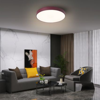 Brilagi - Диммируемый потолочный светильник POOL LED, 36 Вт, 230 В, 3000–6000 К, диаметр 30 см, бордовый + пульт дистанционного управления