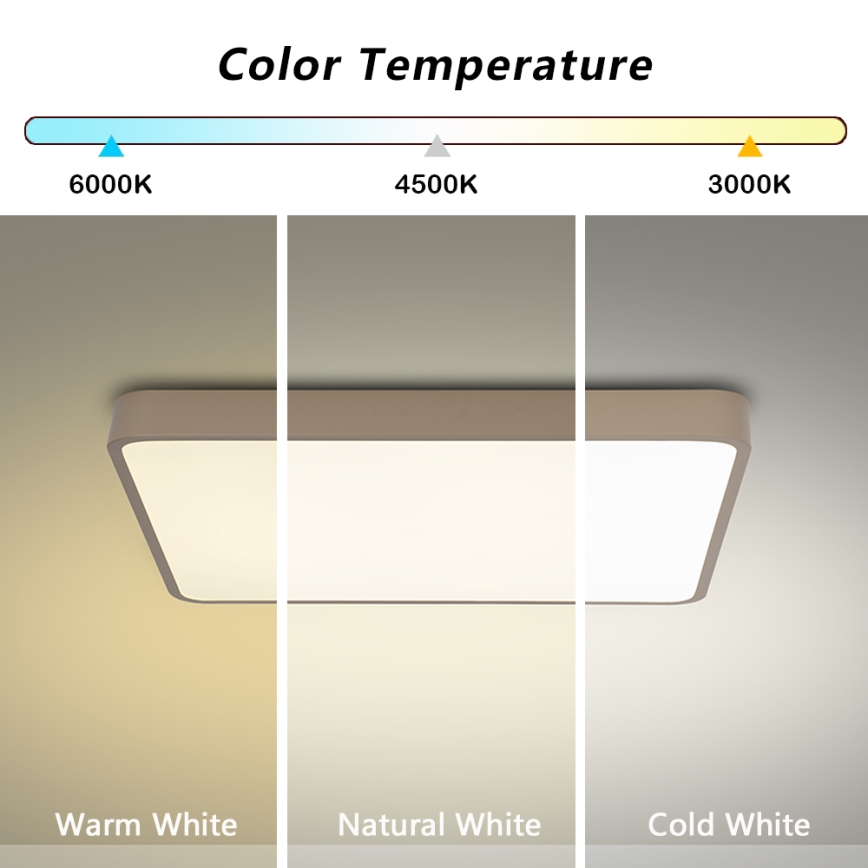Brilagi - LED диммируемый потолочный светильник POOL LED/48W/230V 3000-6000K 50x50 см бежевый + пульт дистанционного управления