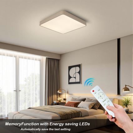 Brilagi - LED диммируемый потолочный светильник POOL LED/48W/230V 3000-6000K 50x50 см бежевый + пульт дистанционного управления
