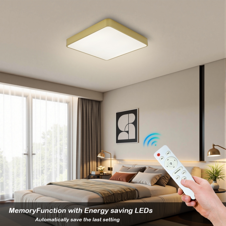 Brilagi - Диммируемый потолочный светильник LED POOL LED/48W/230V 3000-6000K 50x50 cm золотой + пульт дистанционного управления