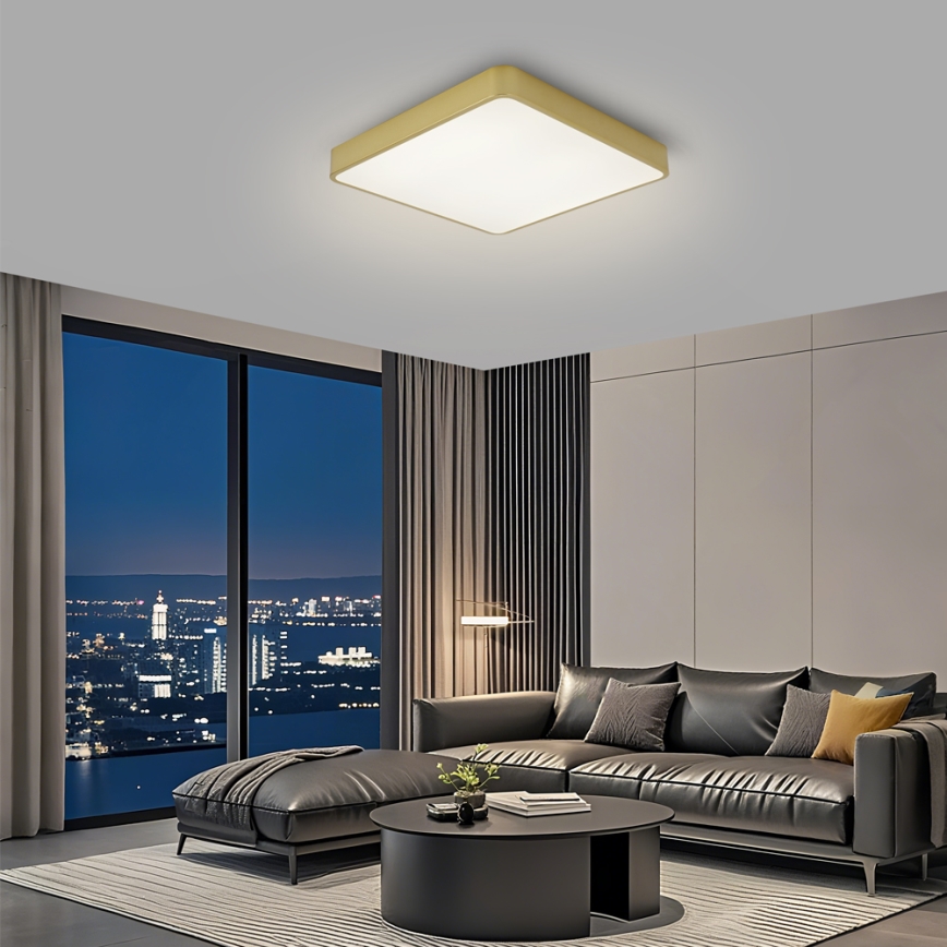 Brilagi - Диммируемый потолочный светильник LED POOL LED/48W/230V 3000-6000K 50x50 cm золотой + пульт дистанционного управления