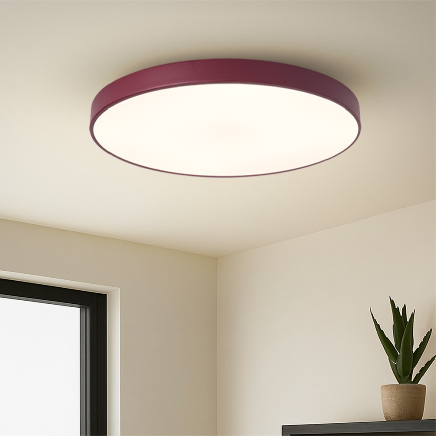 Brilagi - Светодиодный диммируемый потолочный светильник POOL LED/60W/230V 3000-6000K диаметр 60 см бордовый + пульт дистанционного управления