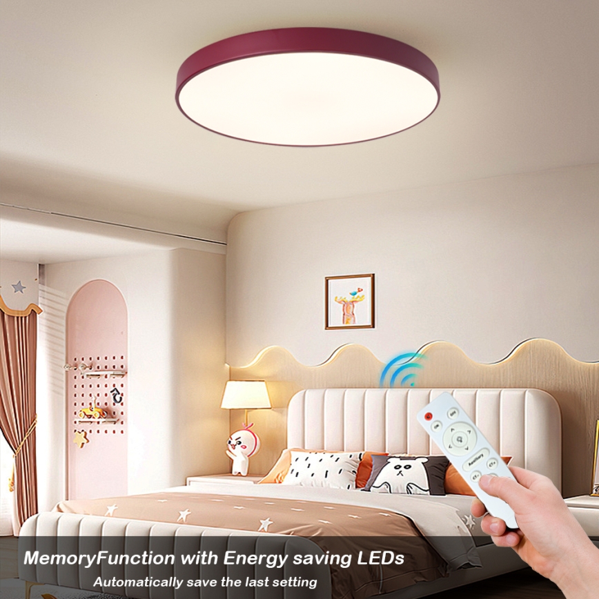 Brilagi - Светодиодный диммируемый потолочный светильник POOL LED/60W/230V 3000-6000K диаметр 60 см бордовый + пульт дистанционного управления