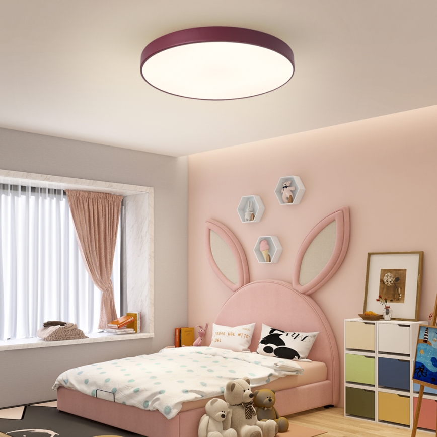 Brilagi - Светодиодный диммируемый потолочный светильник POOL LED/60W/230V 3000-6000K диаметр 60 см бордовый + пульт дистанционного управления