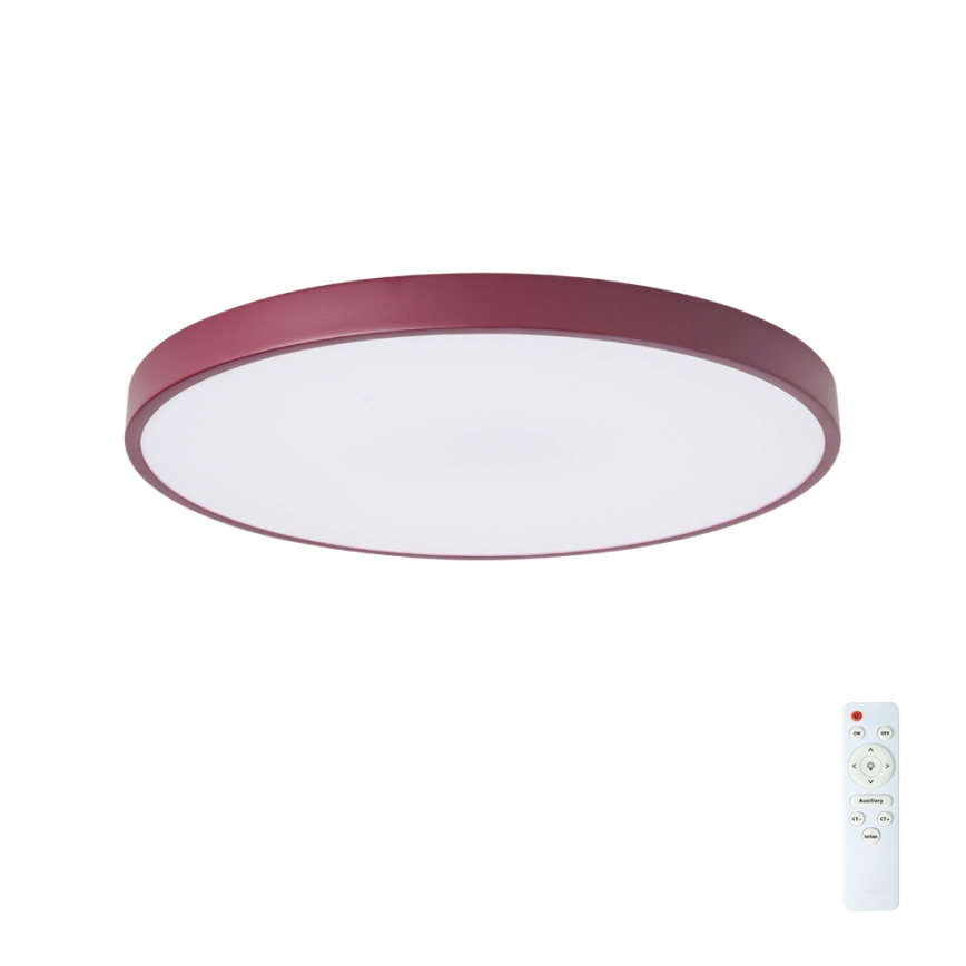 Brilagi - Светодиодный диммируемый потолочный светильник POOL LED/60W/230V 3000-6000K диаметр 60 см бордовый + пульт дистанционного управления