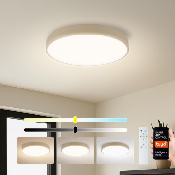Brilagi - LED диммируемый потолочный светильник POOL SMART LED/48W/230V 3000-6000K Ø 40 см Wi-Fi Tuya бежевый + пульт дистанционного управления