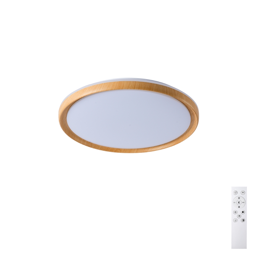 Brilagi - диммируемый потолочный светильник RIVO LED/72W/230V 3000-6000K, декор под дерево, диаметр 50 см + пульт ДУ