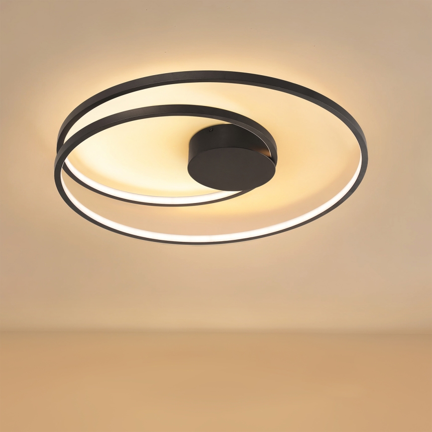 Brilagi - Диммируемый светодиодный потолочный светильник TWISTER LED/75W/230V 3000-6000K, диаметр 70 cm, чёрный, с пультом дистанционного управления