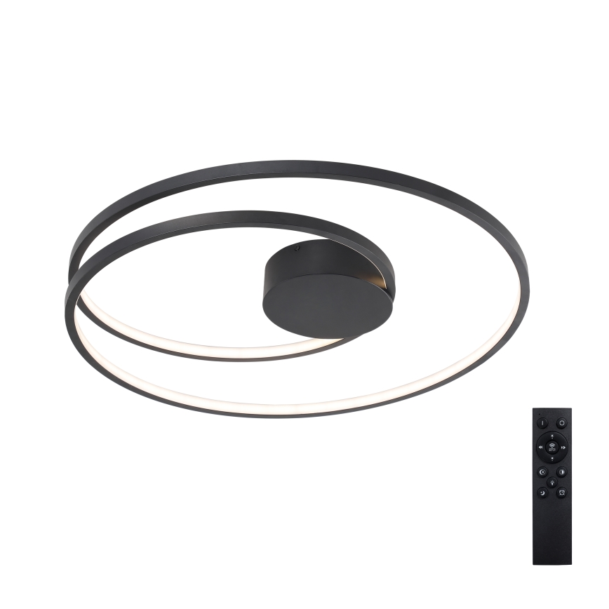 Brilagi - Диммируемый светодиодный потолочный светильник TWISTER LED/75W/230V 3000-6000K, диаметр 70 cm, чёрный, с пультом дистанционного управления