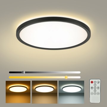 Brilagi - LED диммируемый потолочный светильник ULTRA SLIM LED/24W/230V 2700-6500K Ø 42 cm черный + пульт дистанционного управления