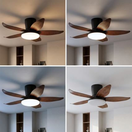 Brilagi - диммируемый потолочный вентилятор с LED-подсветкой LED/32 Вт/230 В 95 см черный/коричневый + пульт дистанционного управления