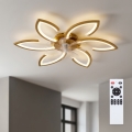 Brilagi - LED диммируемый потолочный вентилятор LED/34 Вт/230 В, диаметр 78 см, золотой + пульт дистанционного управления