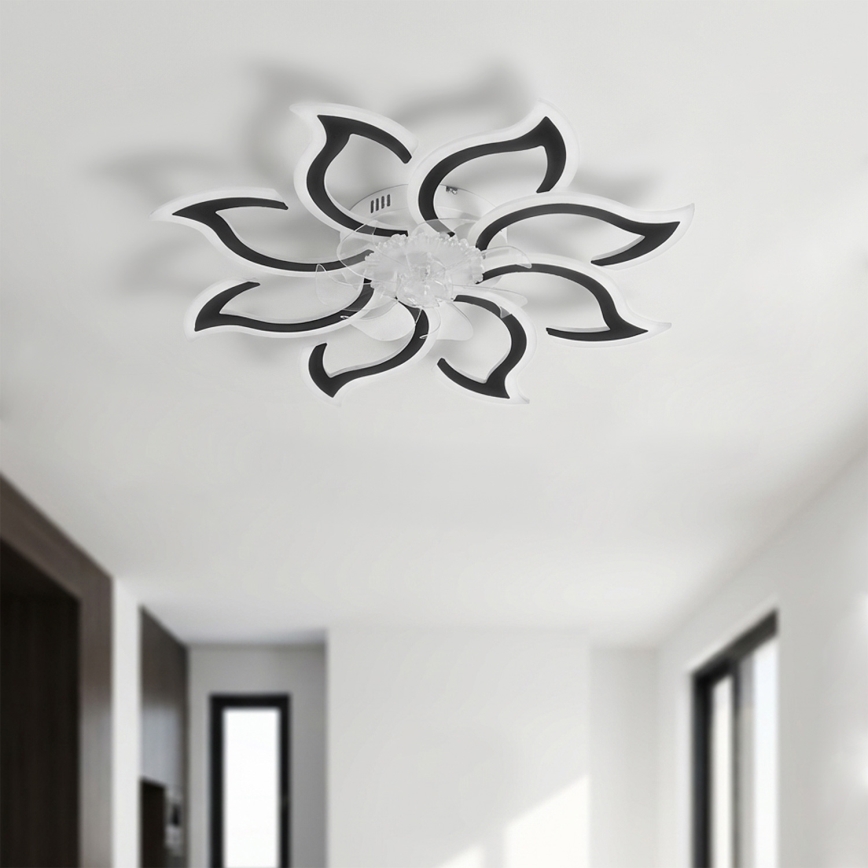 Brilagi - потолочный вентилятор с LED-подсветкой, диммируемый, 44W/230V, диаметр 90 см, чёрный + дистанционное управление