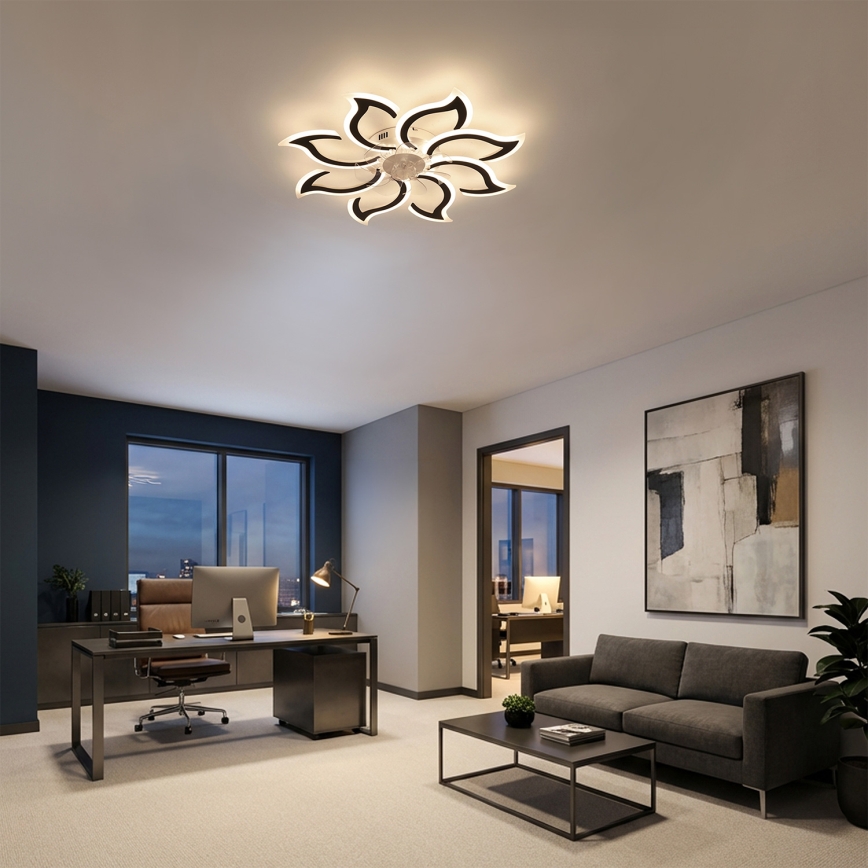 Brilagi - потолочный вентилятор с LED-подсветкой, диммируемый, 44W/230V, диаметр 90 см, чёрный + дистанционное управление