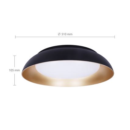 Brilagi - LED Диммируемый потолочный светильник ALVA LED/48W/230V 3000-6500K Ø 51 см черный + пульт дистанционного управления