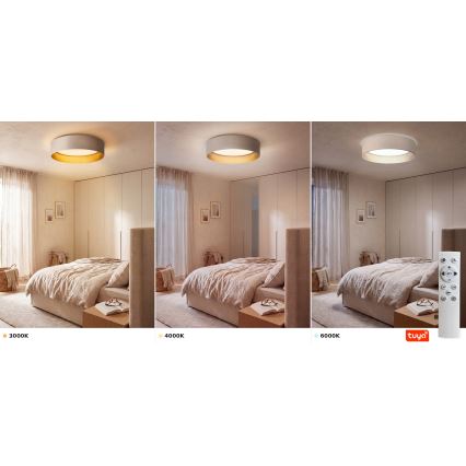 Brilagi - LED диммируемый потолочный светильник VELVET SMARTIX STARS LED/36W/230V 3000-6000K диаметр 55 см кремовый/золотой Wi-Fi Tuya Beacon + пульт дистанционного управления