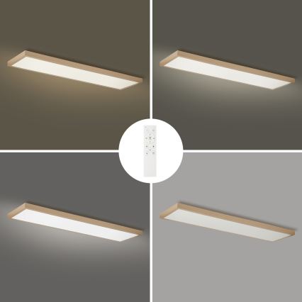 Brilagi - диммируемый светодиодный потолочный светильник для ванной FRAME SMART LED/50W/230V 120x30 см 3000-6000K IP44 бежевый + пульт дистанционного управления