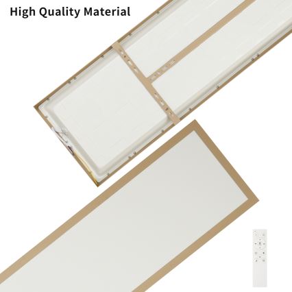 Brilagi - диммируемый светодиодный потолочный светильник для ванной FRAME SMART LED/50W/230V 120x30 см 3000-6000K IP44 бежевый + пульт дистанционного управления