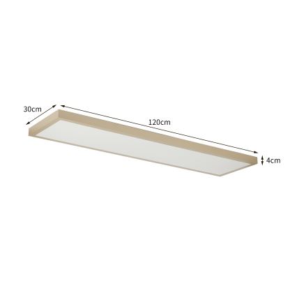Brilagi - диммируемый светодиодный потолочный светильник для ванной FRAME SMART LED/50W/230V 120x30 см 3000-6000K IP44 бежевый + пульт дистанционного управления