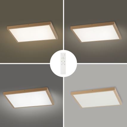 Brilagi - диммируемый потолочный светильник для ванной FRAME SMART LED, 50 Вт, 230 В, 60×60 см, 3000–6000 К, IP44, бежевый + пульт дистанционного управления