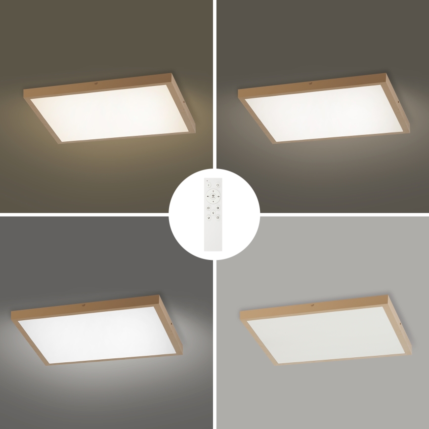 Brilagi - диммируемый потолочный светильник для ванной FRAME SMART LED, 50 Вт, 230 В, 60×60 см, 3000–6000 К, IP44, бежевый + пульт дистанционного управления