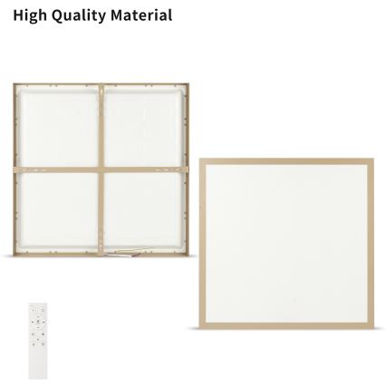 Brilagi - диммируемый потолочный светильник для ванной FRAME SMART LED, 50 Вт, 230 В, 60×60 см, 3000–6000 К, IP44, бежевый + пульт дистанционного управления