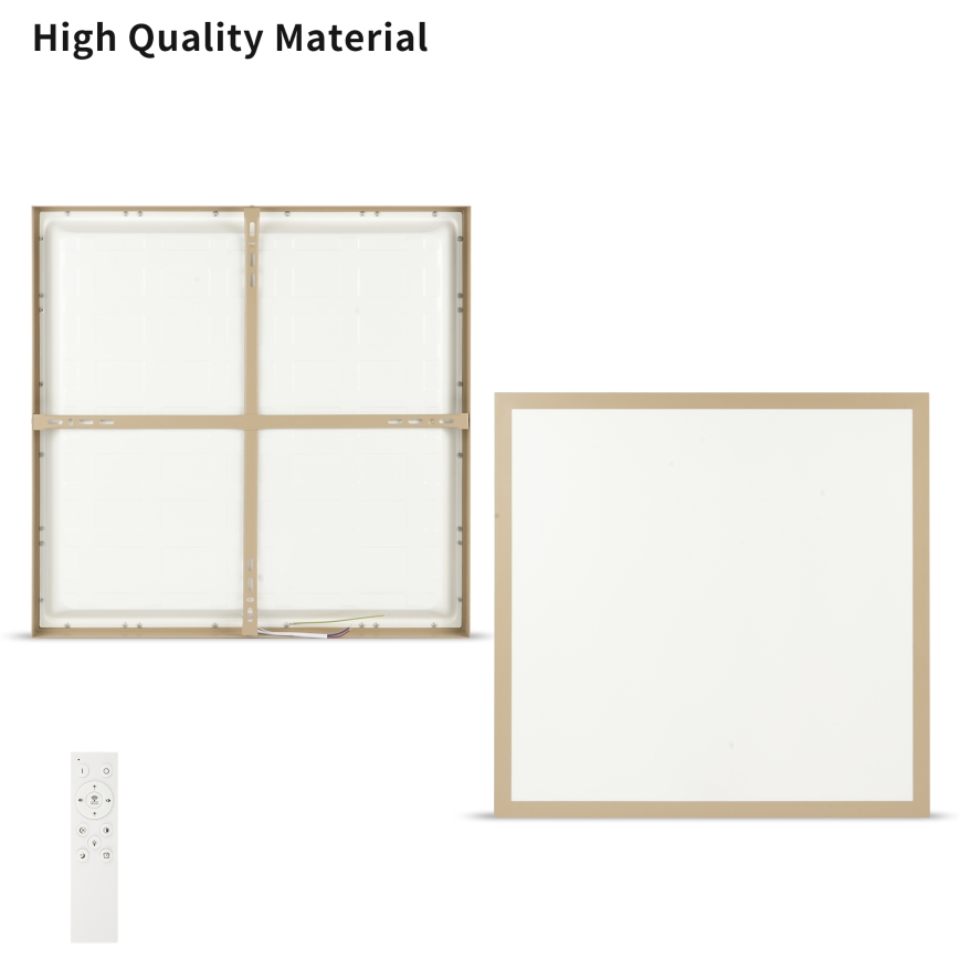 Brilagi - диммируемый потолочный светильник для ванной FRAME SMART LED, 50 Вт, 230 В, 60×60 см, 3000–6000 К, IP44, бежевый + пульт дистанционного управления