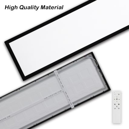 Brilagi - диммируемый LED потолочный светильник для ванной FRAME SMART LED/50W/230V 120x30 cm 3000-6000K IP44 черный + пульт дистанционного управления