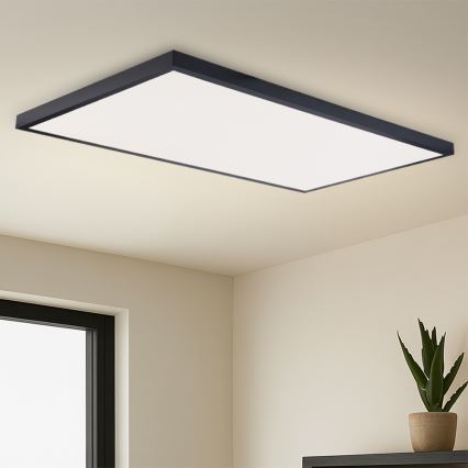 Brilagi - диммируемый светодиодный потолочный светильник для ванной FRAME SMART LED/96W/230V 120x60 см 3000–6000K IP44 черный + пульт дистанционного управления