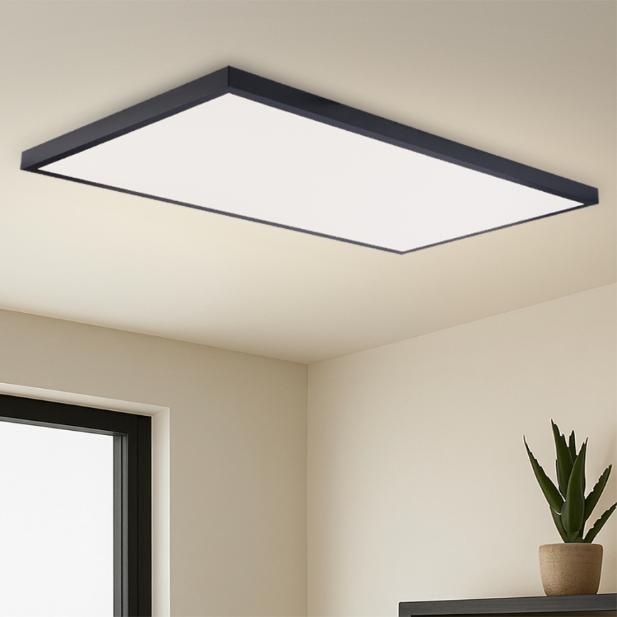 Brilagi - диммируемый светодиодный потолочный светильник для ванной FRAME SMART LED/96W/230V 120x60 см 3000–6000K IP44 черный + пульт дистанционного управления
