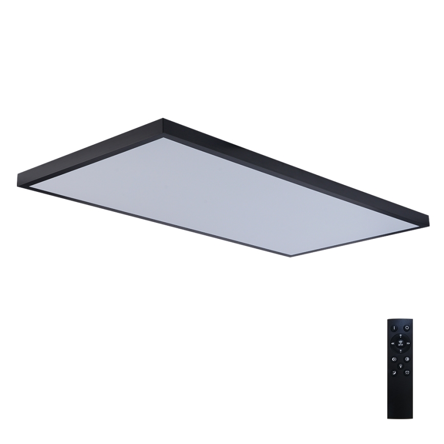Brilagi - диммируемый светодиодный потолочный светильник для ванной FRAME SMART LED/96W/230V 120x60 см 3000–6000K IP44 черный + пульт дистанционного управления