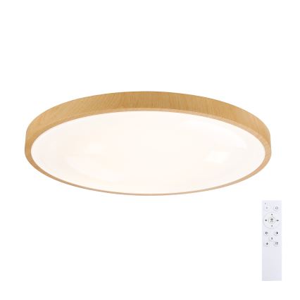 Brilagi - диммируемый потолочный LED-светильник GLASS POOL DOUBLE LED/80W/230V 3000-6000K 60 см декор под дерево + пульт дистанционного управления