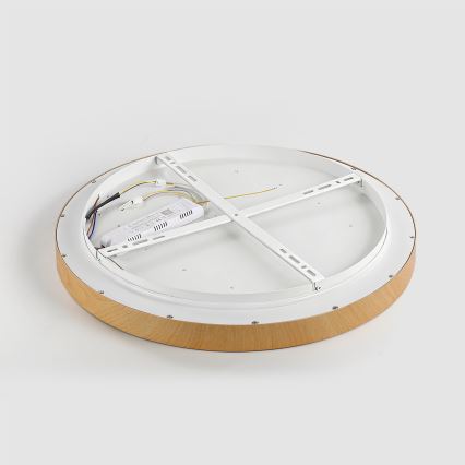 Brilagi - диммируемый потолочный LED-светильник GLASS POOL DOUBLE LED/80W/230V 3000-6000K 60 см декор под дерево + пульт дистанционного управления