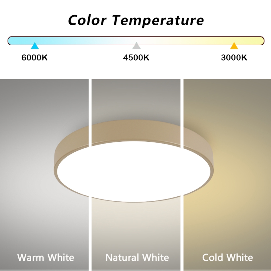 Brilagi - диммируемый потолочный светильник POOL LED/60W/230V 3000-6000K диаметр 60 см бежевый + пульт дистанционного управления