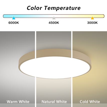 Brilagi - Диммируемый светодиодный потолочный светильник POOL SMART LED/100 Вт/230 В 3000-6000K 80 см бежевый Wi-Fi Tuya + пульт дистанционного управления