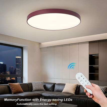 Brilagi - диммируемый светодиодный светильник POOL SMART LED/100W/230V диам. 80 см Wi-Fi Tuya + пульт дистанционного управления бордовый