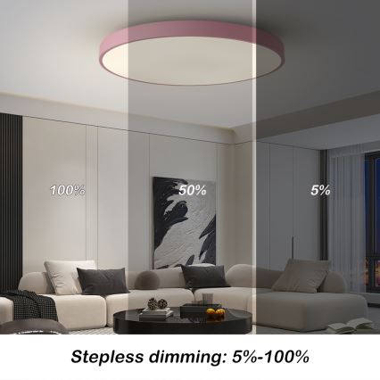 Brilagi - Диммируемый светодиодный светильник POOL SMART LED/100W/230V диам. 80 см 3000-6000K Wi-Fi Tuya + пульт дистанционного управления, розовый